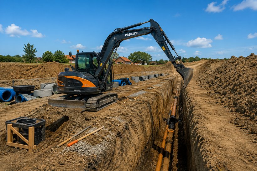 Tiefbau Kanalverlegung Projekt
